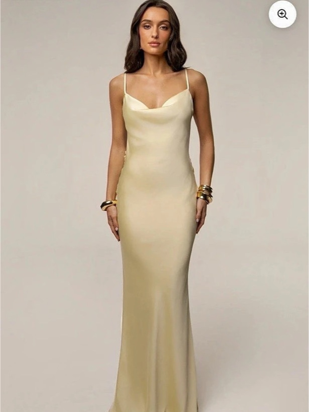 J Luxlabel Yellow Down The Aisle Satin Gown Yellow Satin Maxi Gown Like New